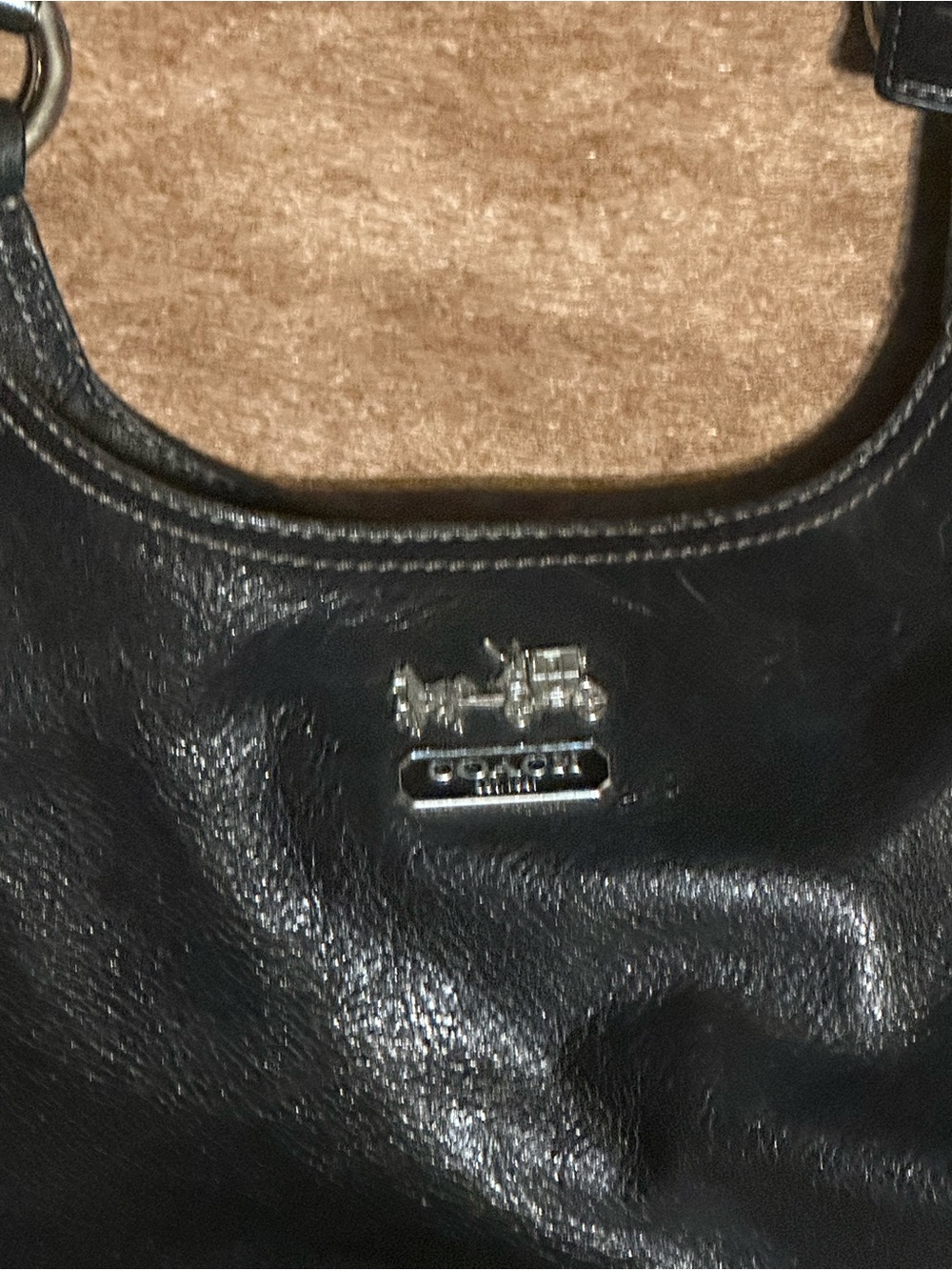 Vintage Coach Madison Maggie Satchel Black Pebbled Leather - Picture 4 of 5